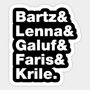 Final Fantasy 5 Characters (White Text) Sticker